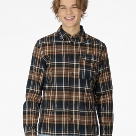 Tomas brown checkered men shirt