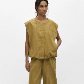 Lyke ochre corduroy ladies waistcoat