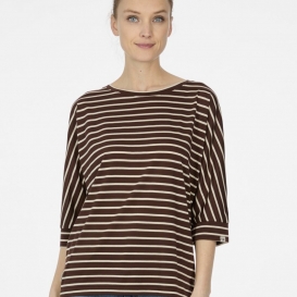 Mira brown striped ladies top