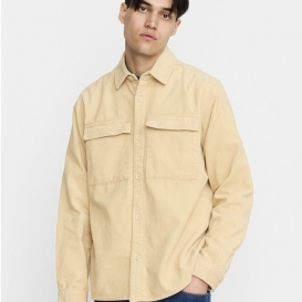 Vidar off-white corduroy men overshirt