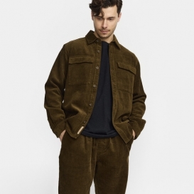 Yuri brown corduroy men overshirt