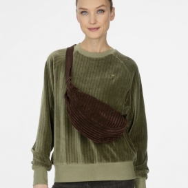 Mia brown corduroy ladies crossbody bag