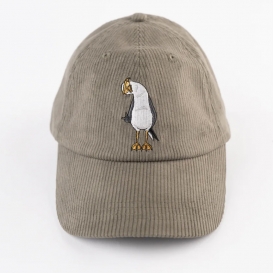 Curious seagull green corduroy men cap