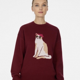 Lucie burgundy ladies knit