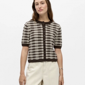 Anjo brown ladies knit cardigan