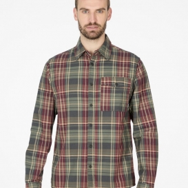Tomas olive checkered men shirt
